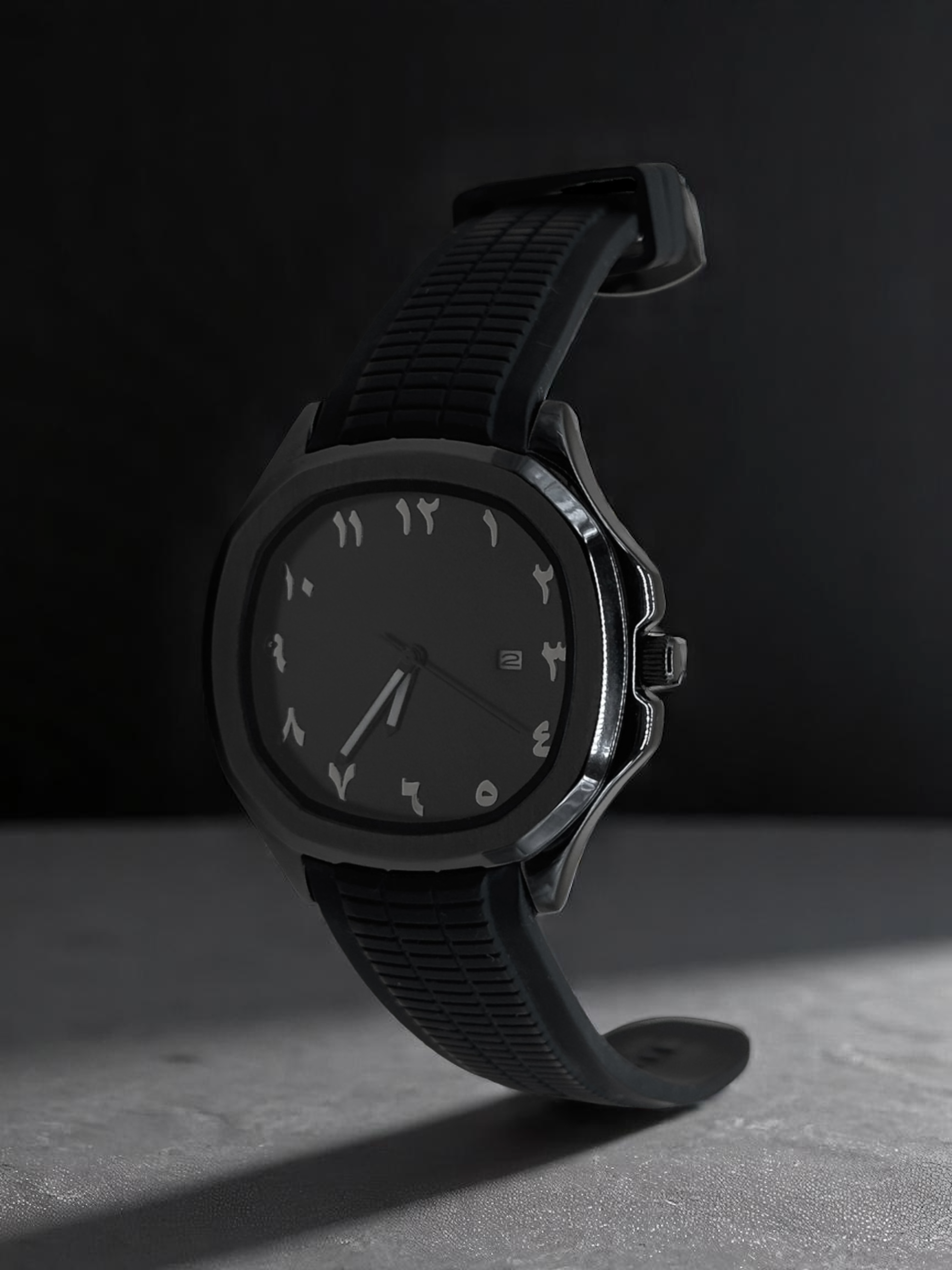 Pririo Herren Uhr Ghost Quarz Uhr Arabisches Zifferblatt Schwarze Uhr 
